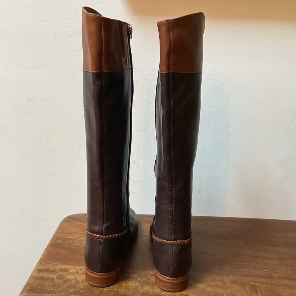Jack Rogers Brown and Black Leather Riding Boots